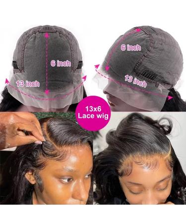 Rxy 13x6 HD Lace Front Wig - 100% Brazilian Real Hair Wig for Women - 22 Inches Natural Black with Baby Hair - Buy Online on GoSupps.com