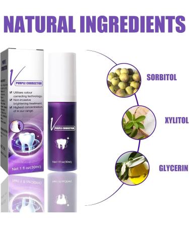 Teeth Whitening Toothpaste Purple Toothpaste Stain Remover Toothpaste Colour Correcting Toothpaste Purple Teeth Whitening Strong Cleaning Power Natural Stain Remover Refreshing (1PC) - Buy Online on GoSupps.com