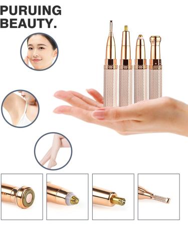 Rehomy 4 in 1 Women's Hair Trimmer Set - Rechargeable Painless Eyebrow Nose Ear and Body Hair Remover for Effortless Grooming - Buy Online on GoSupps.com