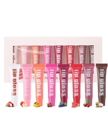  Yabauuop Liquid lip gloss moisturizing lip gloss set | 8X Fruit-flavored lip oil for dry lips | Fruit-flavored lip oil lip gloss - Buy Online on GoSupps.com