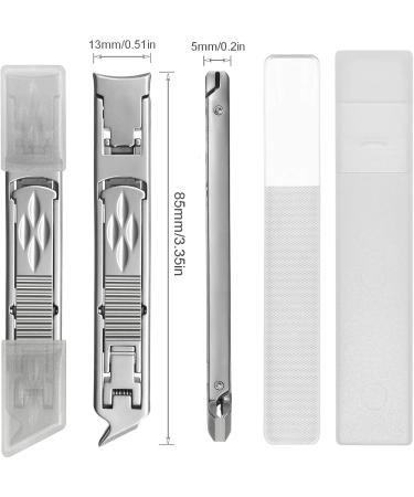 VOGARB Portable Nail Clippers for Thick Nails Ultra Thin Foldable Wide Jaw Opening Cutter with Safety Lock Double Head Curved and Bevel Trimmer for Toenail Fingernail Travel Design (Silver) - Buy Online on GoSupps.com
