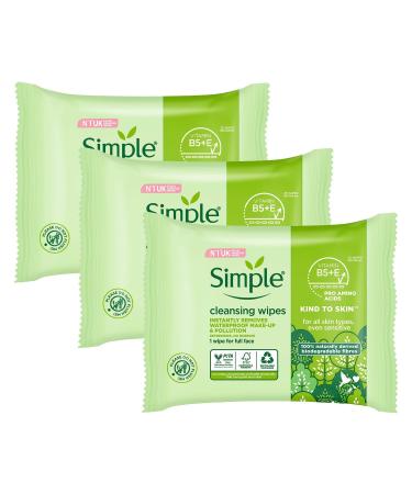 Simple Kind To Skin 25 Cleansing Facial Wipes (3 packs) Unscented 25 count (Pack of 3) - Buy Online on GoSupps.com