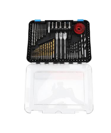 100 Piece Drill Bit Set - Multifunctional Twist Screwdriver Bits Cup Saw Hole Opener Holder Kit with Storage Box for Home Woodworking Use