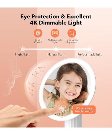 Midowall 8'' LED Light up Makeup Mirror | Touch Screen, 270 Rotation, Rechargeable | Brightness Adjustable Vanity Mirror with Lights - Buy Online on GoSupps.com