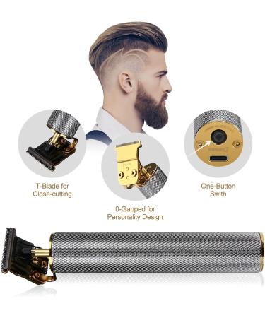 Zero Gapped Trimmers for Men & Women - Precision T Blade Hair Liners & Edge Up Clippers (Silver) | Professional Hairline Edgers - Buy Online on GoSupps.com