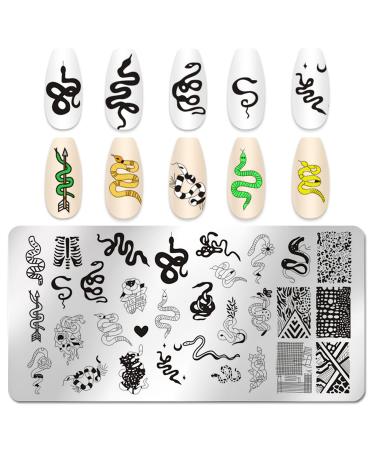 SILPECWEE 6-Piece Snake Nail Stamping Plate Set - Butterfly Stencils for Manicure Design - Buy Online on GoSupps.com