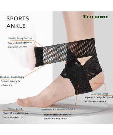NELLHOMY Sport Ankle Brace for Men/Women(2 Pack) Adjustable Ankle Support Ankle Support for Plantar Fasciitis Relief Ankle Brace/Wrap for Sprained Ankle Achilles Tendon Recovery Sports(Black XL) X-Large Black - Buy Online on GoSupps.com