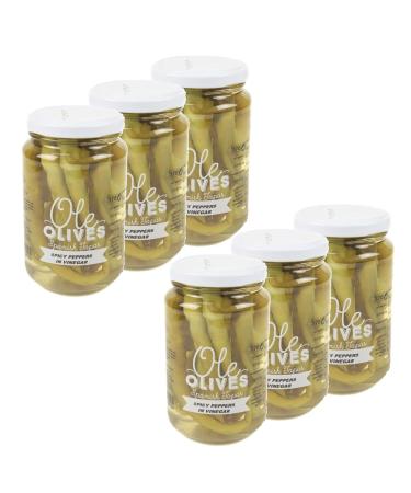 Set of 6x Spicy Green Chillies - jar 350g