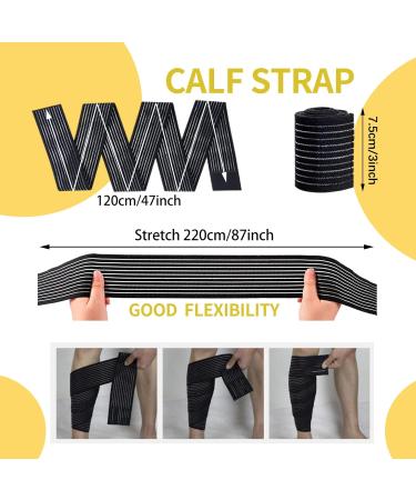 Thigh Compression Band for Men & Women | Shin Splint Relief & Knee Pain Alleviation | Ankle Calf & Leg Support with Velcro Braces (120cm - Buy Online on GoSupps.com