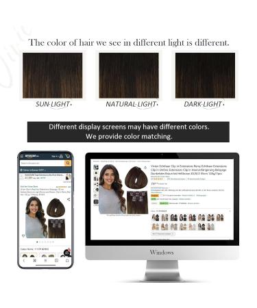 Vivien Clip-In Extensions | Real Remy Hair | Darkest Brown to Light Brown #2/8/2 | 30cm 80g 7PCS | 12 Inch Hair Extensions - Buy Online on GoSupps.com