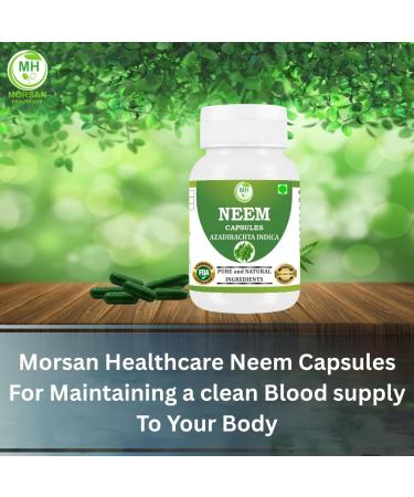 Morsan's Neem (Azadirachta Indica) Capsule Pack of 4 x 60 x 500 mg. Veg. Capsules (4) - Buy Online on GoSupps.com