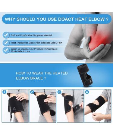 Adjustable Heating Elbow Brace Support - 3 Levels Heat/Cool for Tendonitis Tennis Elbow & Arthritis Pain Relief | International Shipping - Buy Online on GoSupps.com