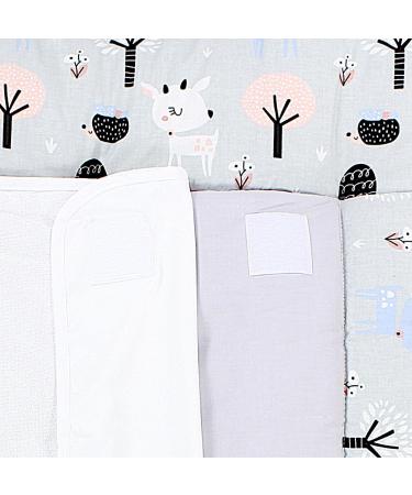 TupTam Changing Mat with 2 Terry Cloth Covers - Deer/Hedgehog/Grey - 65 x 75 cm | Premium Baby Changing Pad for International Shipping - Buy Online on GoSupps.com