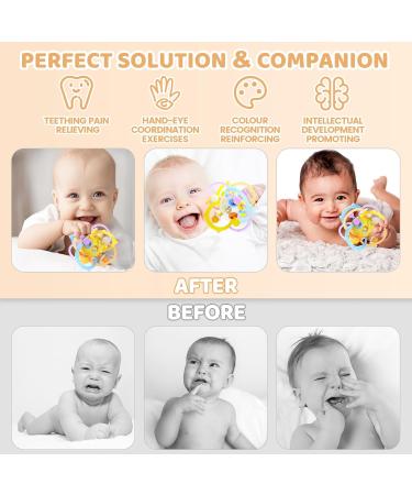 Shop Orzbow Baby Toys for 0-18 Months | Montessori Dental Aid & BPA-Free Sensory Balls in Lemon Yellow - Buy Online on GoSupps.com