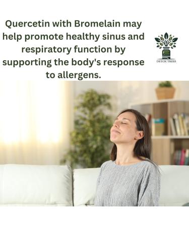 Detox Trees - 1000mg Quercetin 200mg Bromelain Complex - Immune Support Seasonal Allergy & Respiratory Health Supplement - Vegan Non-GMO 60 Capsules - Buy Online on GoSupps.com