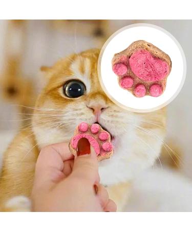 Kitten Treats - Cat Treats for Indoor Cats - Natural Healthy Cat Snacks Treats | Cat Paw Biscuits Cat Treat | Dry Cat Treats Kitten Treats | Kitten Treats Paw Shape Cat Food Treats | Treats for Cat Pink - Buy Online on GoSupps.com
