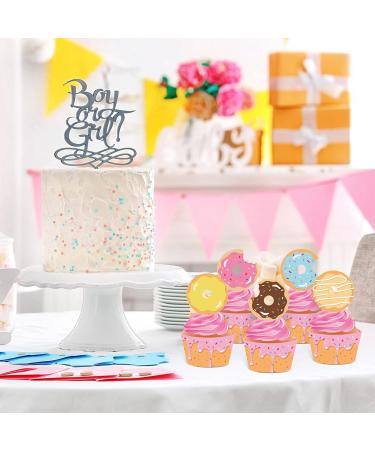 40Ct Donut Party Cupcake Toppers and Wrappers - Donut Food Theme Party/Tea/Doughnut Birthday Party Supplies Donut Baby Shower Decorations Cake Decor - Buy Online on GoSupps.com