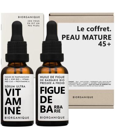 BOX | Mature Skin | 1x ORGANIC BARBARY FIG Oil + 1x MULTI-ACTION Serum with vitamin C E and provitamin A + ORGANIC kiwi oil | Face | 100% natural | 2x30ml