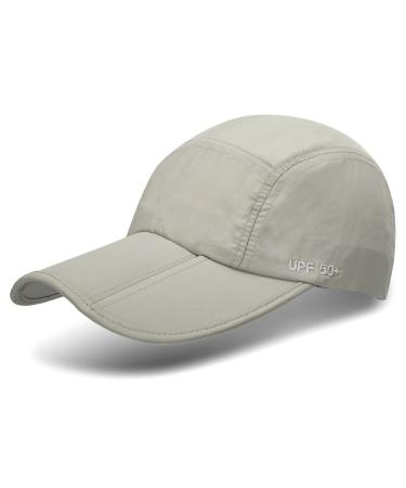 Unisex Foldable UPF 50+ Sun Protection Quick Dry Baseball Cap Portable Hats Stone