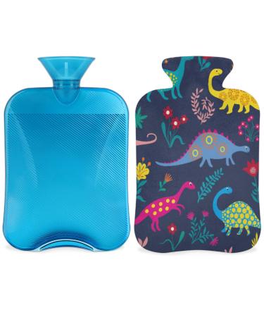 Heat bottle with lid colorful dinosus animal tree motif 2 l capacity heat bottle for pain relief feet menstrual cramps