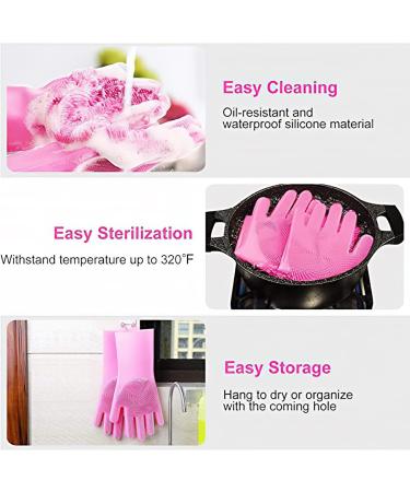 Magic Silicone Dishwashing Scrubber Reusable Rubber Scrubbing Gloves Pet Scrubber Cleaning Brush for Home Cars 260g-c - Buy Online on GoSupps.com