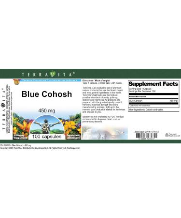 Blue Cohosh - 450 mg (100 Capsules ZIN: 514703) - Buy Online on GoSupps.com