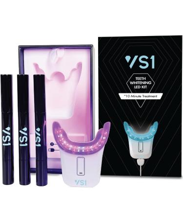 VS1 Teeth Whitening All in One Kit - No Sensitivity - Includes 3 Teeth Whitening Pens 36% Carbamide Peroxide and Our Safe 32x Blue/Red LED Light Mouthpiece Whitens Teeth in Just 10 Minutes