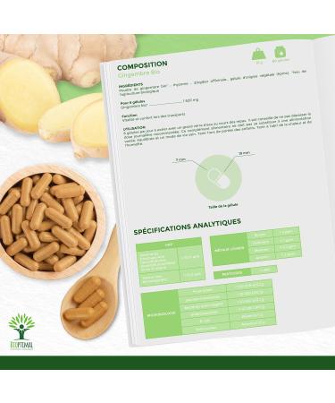 Gingembre Bio - Bioptimal - Compl ment alimentaire - Energie Mal des transports Digestion Sexualit - Poudre de Racine - 270 mg par G lule - Fabriqu en France - Certifi par Ecocert - 60 g lules 60 unit (Lot de 1) - Buy Online on GoSupps.com
