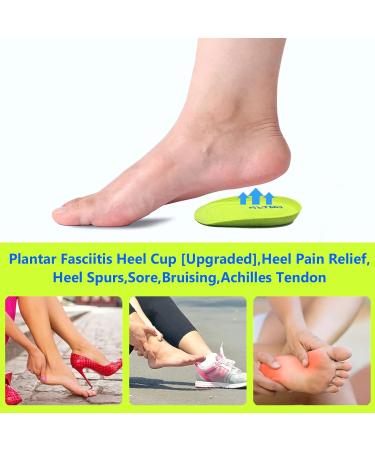 Green Heel Cups for Plantar Fasciitis & Heel Pain Relief - Large Size (Pack of 2) - Buy Online on GoSupps.com