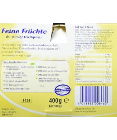 Bebivita Garden Fruits - Pack of 6 (6 x 4 x 100g) | Healthy Baby Food for International Shipping - Buy Online on GoSupps.com