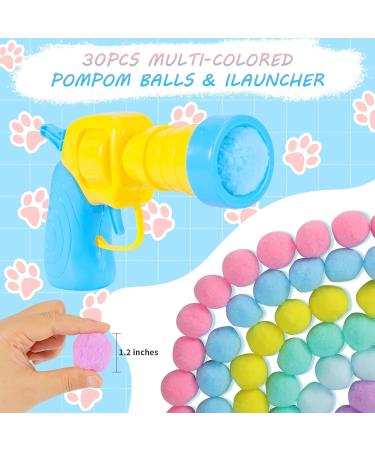 Interactive cat Toy Ball cat Toy Launcher and 30 Plush Ball Sets Fun Silent Plush Elastic Ball Indoor cat Toy Interactive cat Toy for Cute Cats. - Buy Online on GoSupps.com