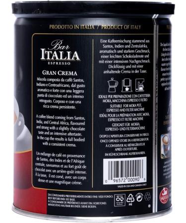 Saquella "Decaffeinated" Slow Roasted Gourmet Italian Espresso Ground Coffee 250g tin x 2 TINS - Buy Online on GoSupps.com