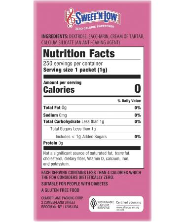 Buy Sweet 'N Low Zero Calorie Sweetener - 250 Packets | International Shipping from the USA - Buy Online on GoSupps.com