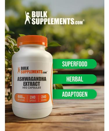 BulkSupplements.com Ashwagandha Extract Capsules - 240 Veg Capsules (Pack of 1) - Buy Online on GoSupps.com