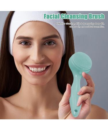 Fovolat Silicone Facial Cleansing Brush Face Brush Cleanser Multifunctional Soft Lightweight Waterproof Manual Handled Silicone Face Scrubber For Cleaning Massaging Army Green - Buy Online on GoSupps.com