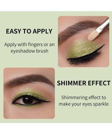 Oulac Glitter Eyeshadow Metallic Finish - Waterproof High Impact Green Eyeshadow for Eye-Catching Makeup | Vegan Formula | 12g (15) Melon Sour - Buy Online on GoSupps.com