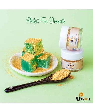 Edible Glitter for Drinks, Food & Desserts - 100% Edible Tasteless Sprinkles for Cake Decorating - Vegan, Gluten & Nut Free - Made in USA - Gold 0.18oz - Buy Online on GoSupps.com