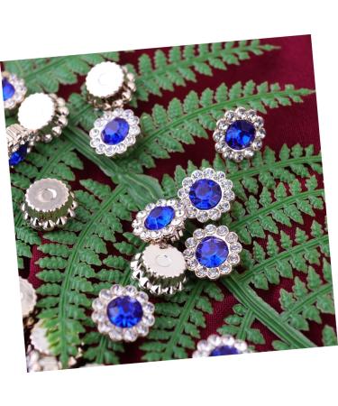 LALAFINA 50pcs Exquisite Tie Metal Hairband Sew Rhinestones Dress Abs Craft Blue Hairpin Ornament DIY Blue 1*0.5cm - Buy Online on GoSupps.com