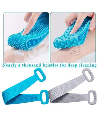 Silicone Body Scrubber for Shower - Exfoliating & Skin Friendly - Blue - Buy Online on GoSupps.com