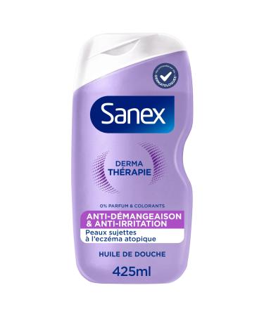 SANEX - Derma Th rapie - Huile de douche anti-d mangeaisons et anti-irritations - Gel Douche - Peaux sujettes l ecz ma atopique - hypoallerg nique - complexe d acides amin s - 425 ML Peaux atopiques