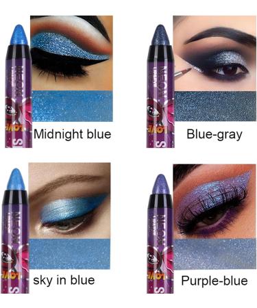 RoseFlower 6 Colors Eyeshadow Shimmer Stick Highlighter Eye Shadow Stick Set Colorful Eyeshadow Pencil Crayon Creamy Waterproof Pearly Sparkle Glitter Cream Stick Pen EyeLiner Makeup for Women - Buy Online on GoSupps.com