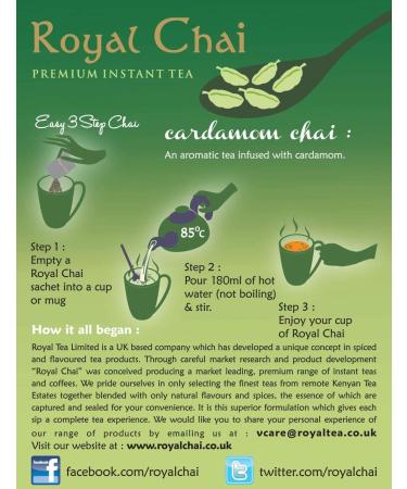  Royal Chai Royal Chai Elaichi Sweet 220g (Pack of 4) - Premium Instant Tea - Cardamom Tea - Natural - Indian Cardamom Tea with Instant Cardamom Tea - Buy Online on GoSupps.com