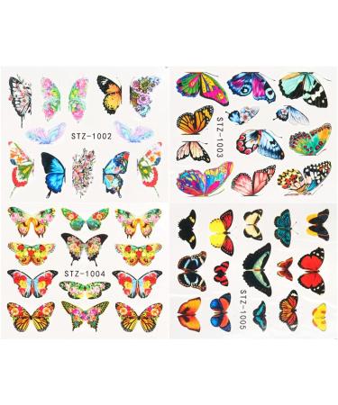 Dornail Butterfly and Flower Nail Stickers - 30 Sheets | Summer Water Transfer Decals for Nail Art Designs and Decorations - Buy Online on GoSupps.com