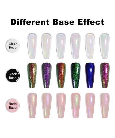 RARJSM Shell Glitter Top Coat Gel Nail Polish Set - 6 Iridescent Colors for Home Salon - Clear Green Purple Red Blue - Glossy Mirror Shine - Soak Off LED UV Curing - Buy Online on GoSupps.com