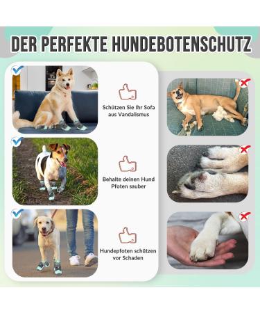 Buy Slowton Waterproof Dog Shoes - Non-Slip Paw Protection Boots for Small & Medium Dogs - 4 Pack Reflective Velcro Fasteners - Winter Green Size 6 (Width 6.5 cm) - Buy Online on GoSupps.com