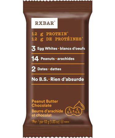 RXBAR Peanut Butter Chocolate Protein Bars 12 x 52 g & Protein Bar Peanut Butter 12x52g (Pack of 12) Bar + Protein Bar Peanut Butter - Buy Online on GoSupps.com