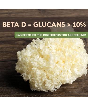 Longevity Botanicals Organic Tremella Mushroom Powder - 100% Fruiting Body - Promotes Healthy Skin & Memory - 100g - Buy Online on GoSupps.com