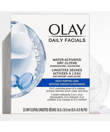 Olay Daily Deeply Clean 4-in-1 Cleansing Face Cloths 33ct (Pack of 5) - Buy Online on GoSupps.com