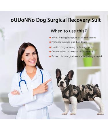 Ouuonno Healing Suits for Dogs | Surgical Recovery Spay & Skin Disease Support | XS Camouflage - Comfort & Style - Buy Online on GoSupps.com