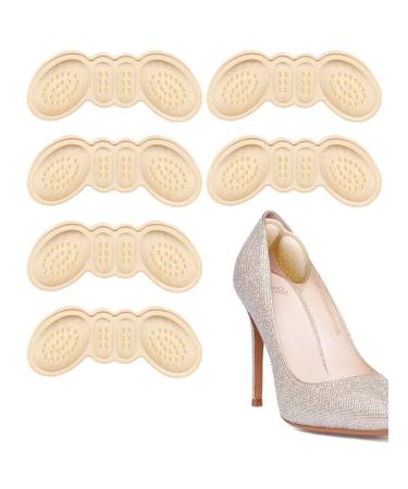 Heel Grips Liner Cushions Inserts for Loose Shoes Soft High Heel Pad for Loose Shoes Blisters Heel Pain Heel Inserts for Womens Mens Anti Slip Shoe Filler Make Shoes Fit Tighter. 3 Pairs Light Skin Color